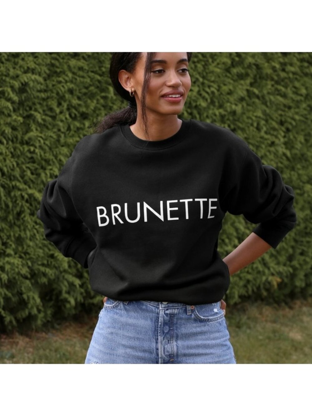 Brunette the Label BLACK brunette crew neck sweatshirt